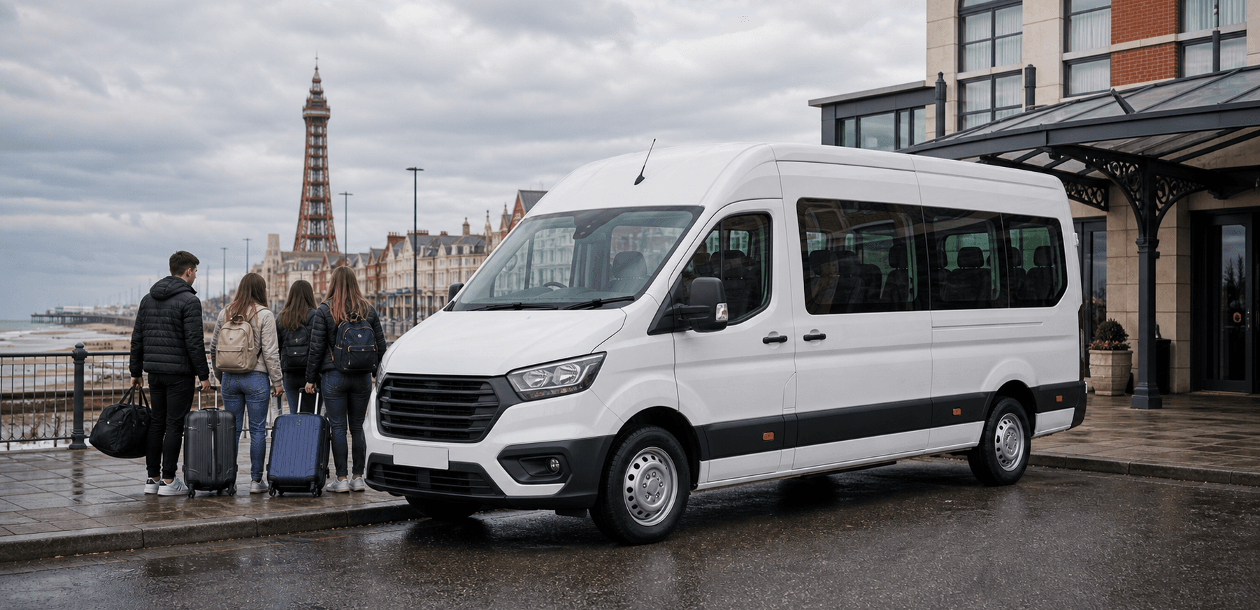 Self-drive minibus available for group travel in Blackpool